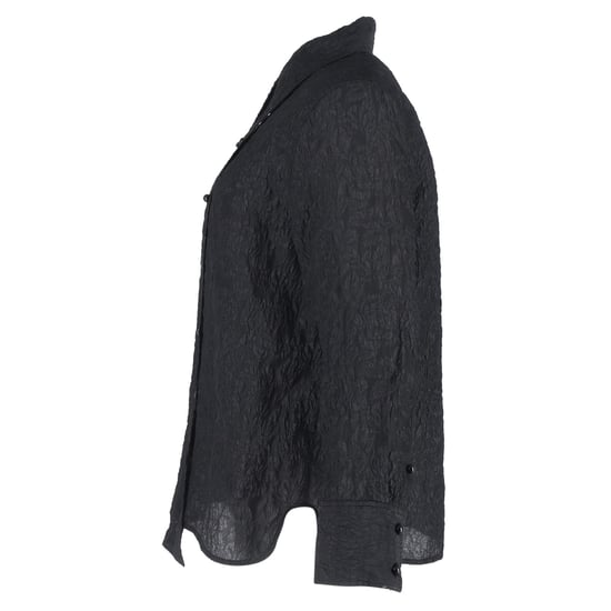 Ganni Jacquard-Hemd mit breiter Knopfleiste aus schwarzem Polyester - Image 2