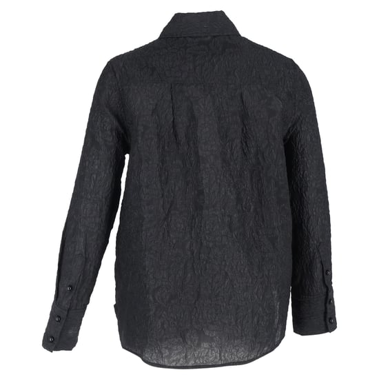 Ganni Jacquard-Hemd mit breiter Knopfleiste aus schwarzem Polyester - Image 3