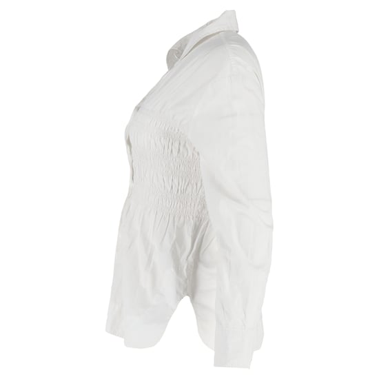Ganni Rüschen Langarmshirt aus weißer Baumwolle - Image 2