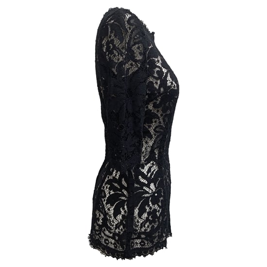 Dolce & Gabbana Spitzenbluse aus schwarzer Baumwolle - Image 3