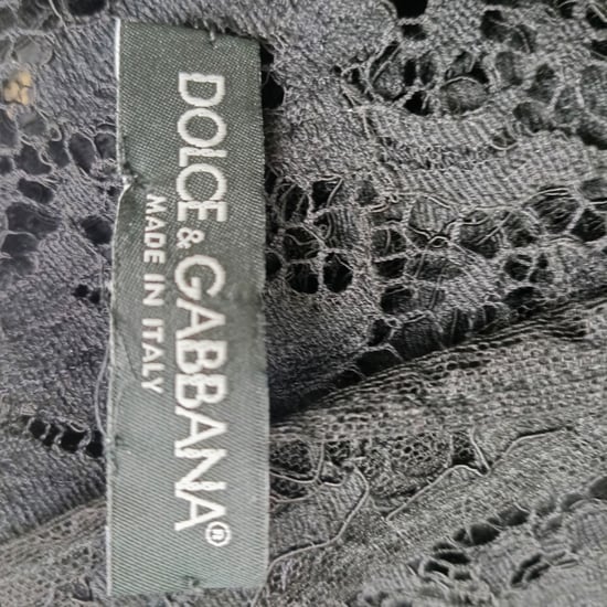 Dolce & Gabbana Spitzenbluse aus schwarzer Baumwolle - Image 4