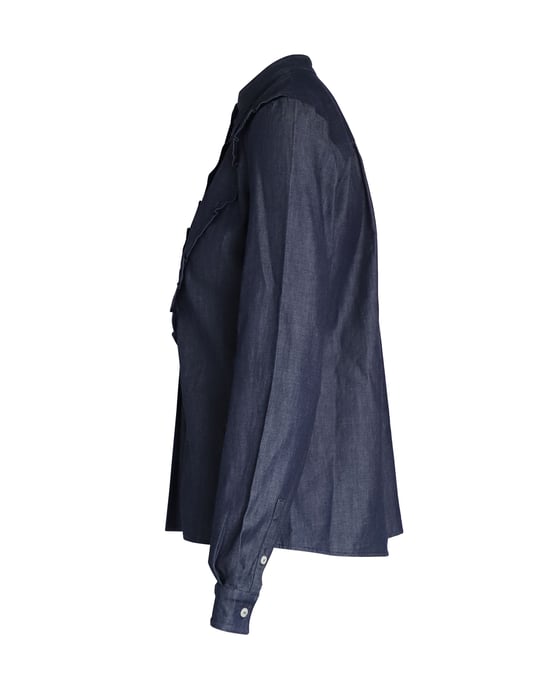 Miu Miu Rüschenbluse aus blauer Baumwolle - Image 2