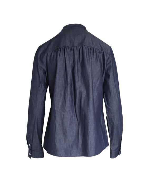Miu Miu Rüschenbluse aus blauer Baumwolle - Image 3