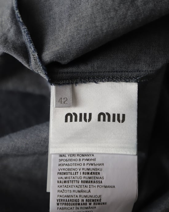 Miu Miu Rüschenbluse aus blauer Baumwolle - Image 5