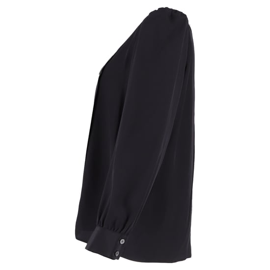 Alessandra Rich Bluse mit kontrastierendem Kragen aus schwarzer Seide - Image 2