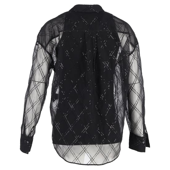 Paillettenbesetzte Bluse von Brunello Cucinelli aus schwarzer Seide - Image 3