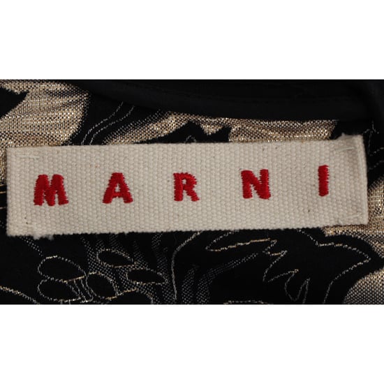 Marni Kurzarmbluse mit floralem Lurex-Jacquardmuster aus schwarzer Baumwolle - Image 4