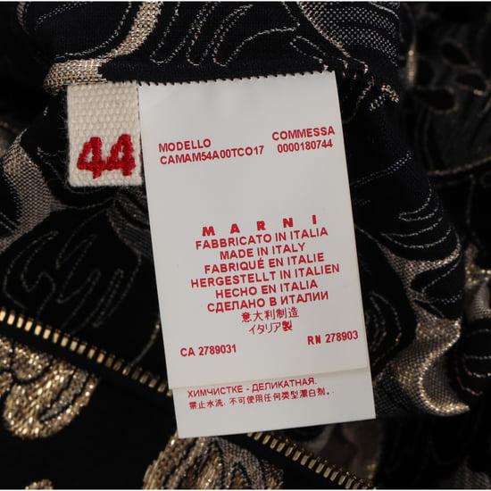 Marni Kurzarmbluse mit floralem Lurex-Jacquardmuster aus schwarzer Baumwolle - Image 5