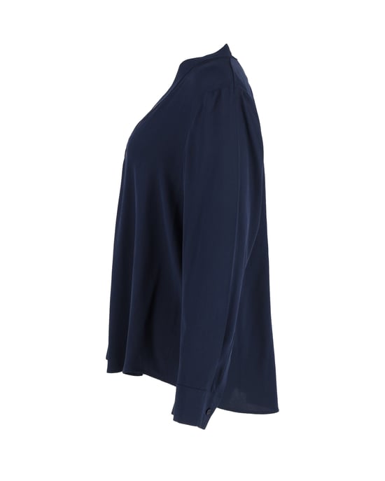 Diane von Furstenberg Sanorah Plisseebluse aus marineblauer Seide - Image 2