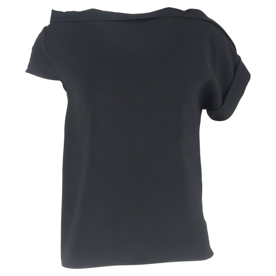 Roland Mouret Bluse mit asymmetrischem U-Boot-Ausschnitt aus schwarzem Polyester - Image 1
