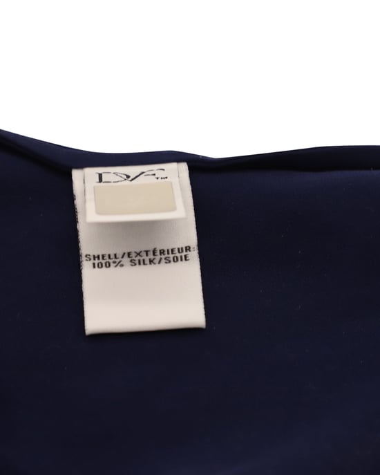 Diane Von Furstenberg Langärmlige Bluse aus marineblauer Seide - Image 5