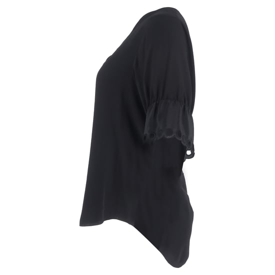 Chloé Bluse mit V-Ausschnitt und Muschelärmeln aus schwarzer Seide - Image 2