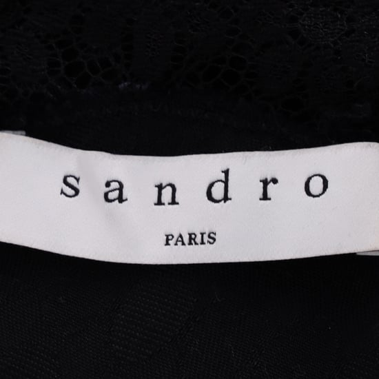 Sandro Paris Bluse mit Spitzendetails aus schwarzem Polyester - Image 4