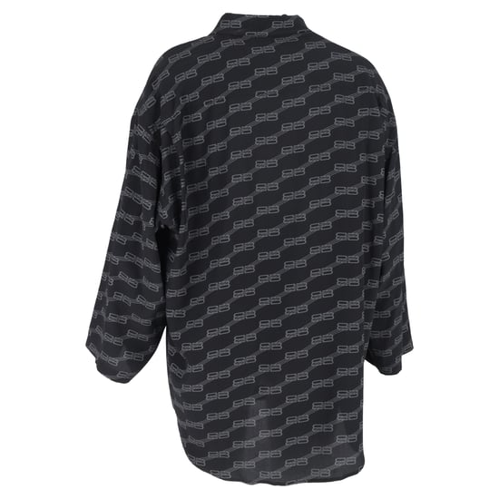 Balenciaga BB-Logo Langarmshirt aus schwarzer Seide - Image 3