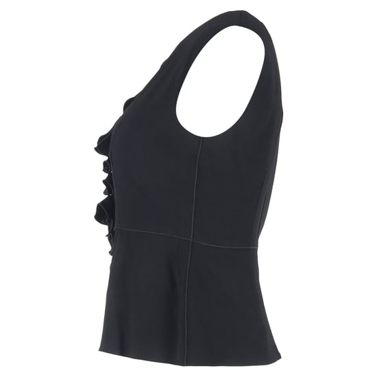 Marc Jacobs V-Ausschnitt Rüschen-Peplum-Top aus schwarzem Polyester - Image 2
