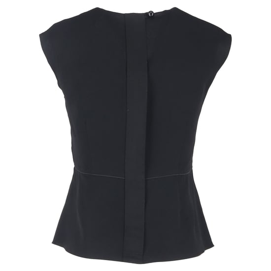 Marc Jacobs V-Ausschnitt Rüschen-Peplum-Top aus schwarzem Polyester - Image 3