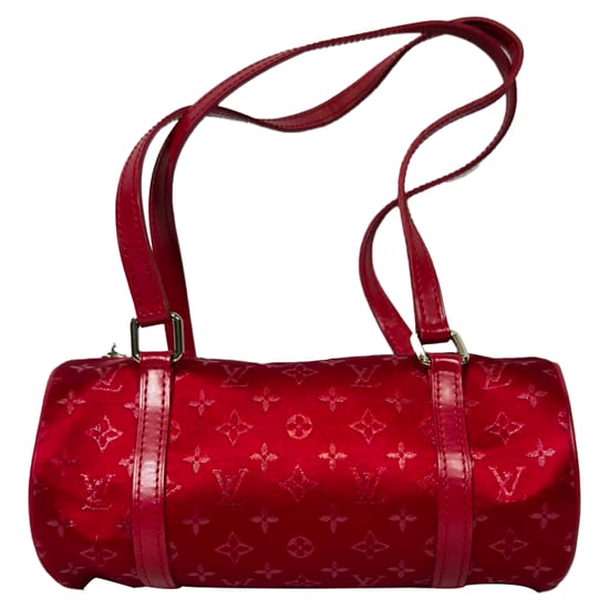 Louis Vuitton Mini Papillon Barrel Schultertasche aus rotem Satin - Image 5