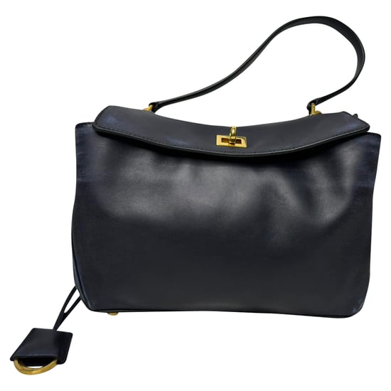 Balenciaga Rodeo kleine Schultertasche aus marineblauem Leder - Image 2