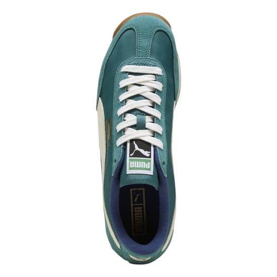Puma - "Easy Rider" Vintage Sneaker für Herren, Leder, niedrig geschnitten (Smaragd/Weiß) - Image 3