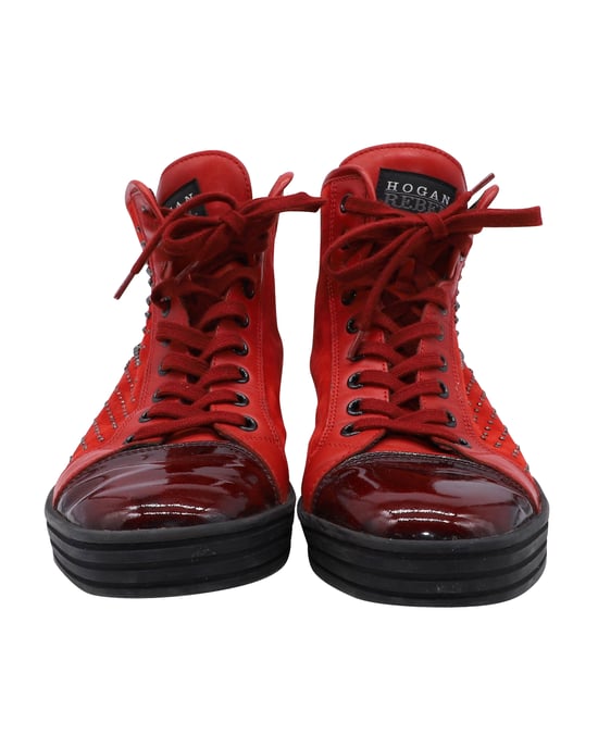 Hogan Rebel High Top Sneakers aus rotem Wildleder - Image 2