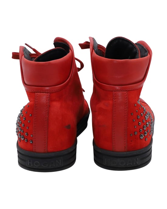 Hogan Rebel High Top Sneakers aus rotem Wildleder - Image 3