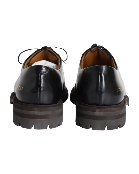 Common Projects Derby-Schuhe aus schwarzem Leder - Image 4