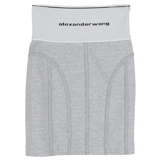 Alexander Wang Logo-Minirock mit elastischem Bund aus grauer Baumwolle - Image 1