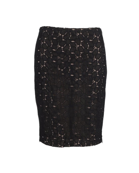 Diane von Furstenberg Bleistiftrock aus Kleeblattspitze in Schwarz (Polyester) - Image 1