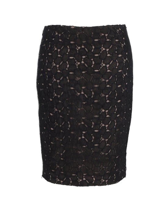 Diane von Furstenberg Bleistiftrock aus Kleeblattspitze in Schwarz (Polyester) - Image 3