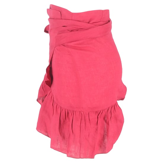 Isabel Marant Rüschen-Mini-Wickelrock aus rosa Leinen - Image 2