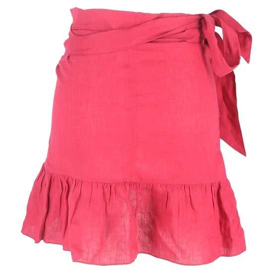 Isabel Marant Rüschen-Mini-Wickelrock aus rosa Leinen - Image 3