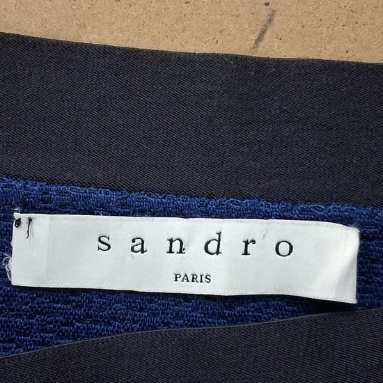 Sandro Mini-A-Linien-Rock mit Struktur in Marineblau, Polyester - Image 3