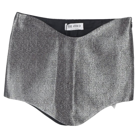 The Attico Wave Tech Shiny Minirock in Lurex, grau - Silber - Image 1
