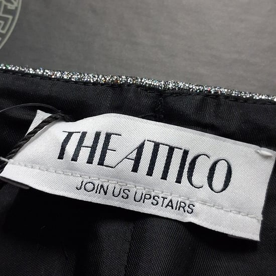 The Attico Wave Tech Shiny Minirock in Lurex, grau - Silber - Image 3