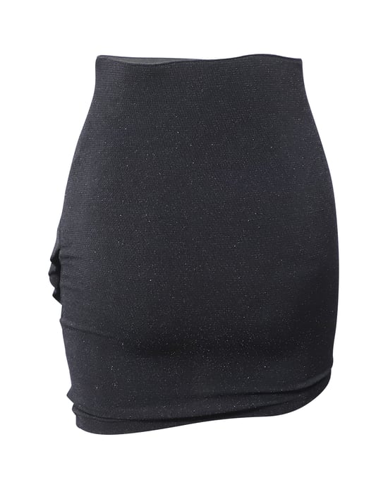 Iro Zilka Metallic Stretch-Strick-Minirock aus schwarzem Nylon - Image 2