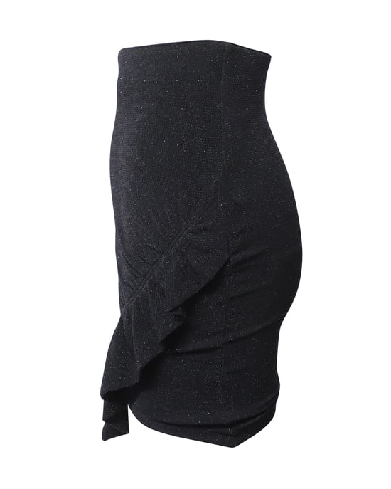 Iro Zilka Metallic Stretch-Strick-Minirock aus schwarzem Nylon - Image 3