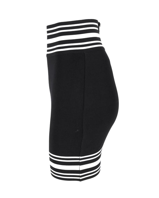 Balmain Minirock aus gestreiftem Stretch-Strick in schwarzer Viskose - Image 2