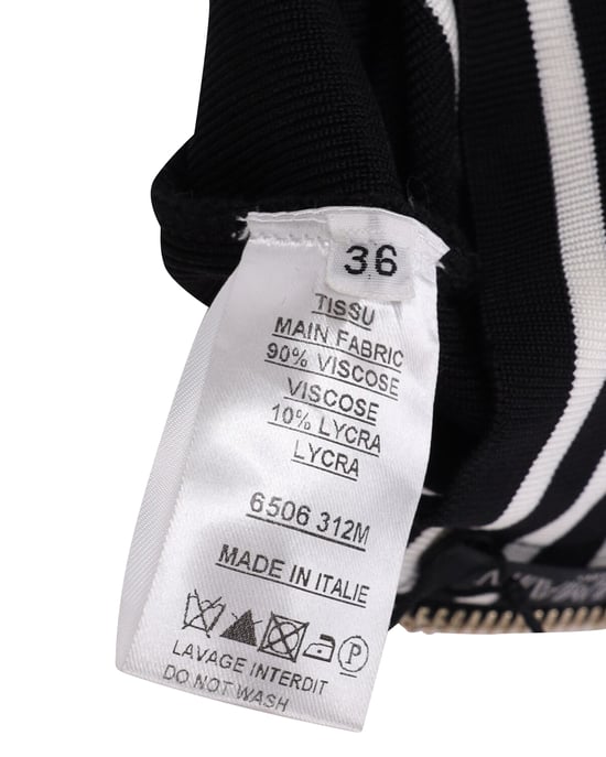 Balmain Minirock aus gestreiftem Stretch-Strick in schwarzer Viskose - Image 4