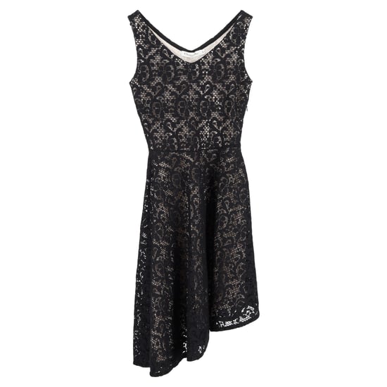 Christian Dior Asymmetrisches Spitzenkleid aus schwarzem Polyester - Image 1