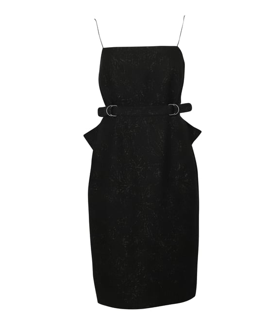 Schwarzes, tailliertes Etuikleid von Bottega Veneta aus Viskose - Image 1