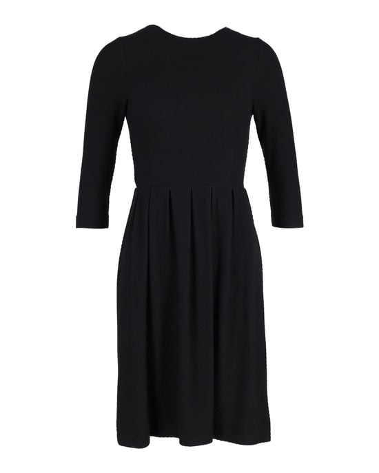 Ganni Faltenrockkleid aus schwarzer Baumwolle - Image 1