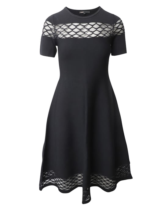 Maje Kleid mit transparentem Strickdesign aus schwarzer Viskose - Image 1