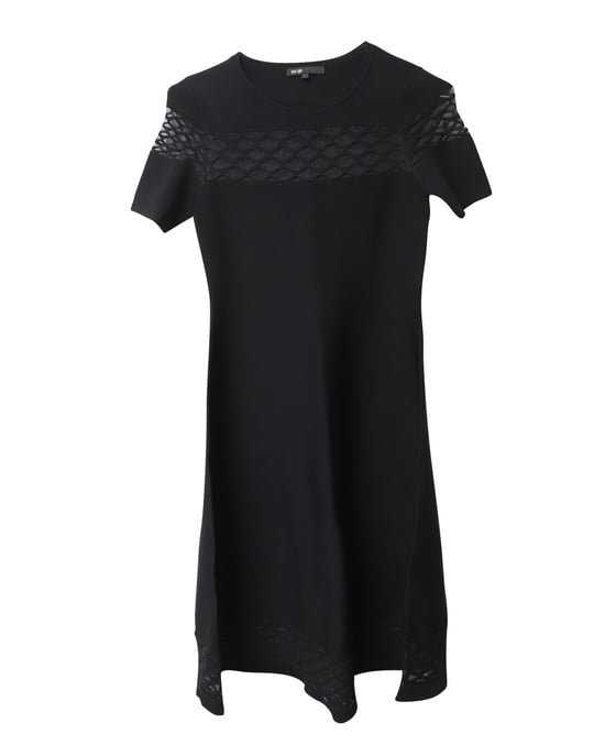 Maje Kleid mit transparentem Strickdesign aus schwarzer Viskose - Image 4