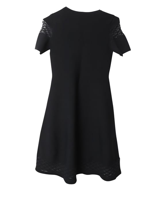 Maje Kleid mit transparentem Strickdesign aus schwarzer Viskose - Image 5