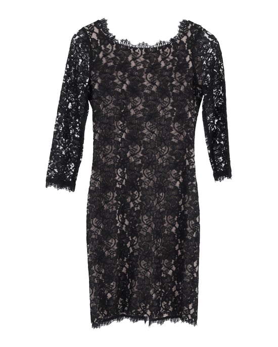 Diane von Furstenberg Etuikleid aus schwarzer Baumwollspitze - Image 1