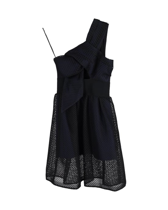 Self-Portrait One-Shoulder-Skaterkleid aus schwarzem Polyester - Image 1