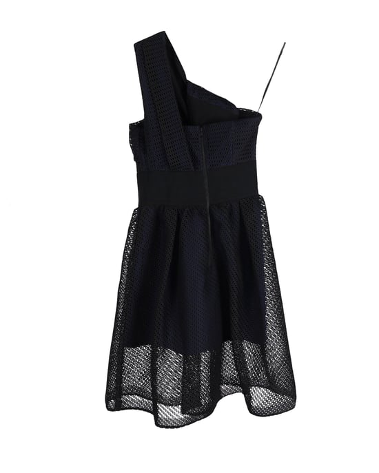 Self-Portrait One-Shoulder-Skaterkleid aus schwarzem Polyester - Image 3