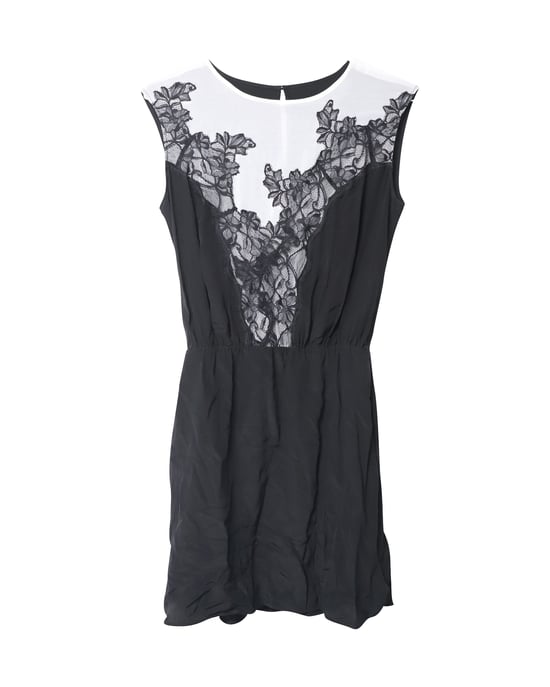 Sandro Paris Spitzenkleid aus schwarzer Seide - Image 2