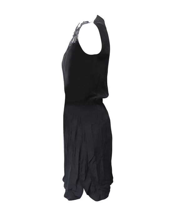 Sandro Paris Spitzenkleid aus schwarzer Seide - Image 4