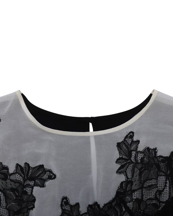 Sandro Paris Spitzenkleid aus schwarzer Seide - Image 5